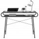 Metro Black Glass Top Home Desk 